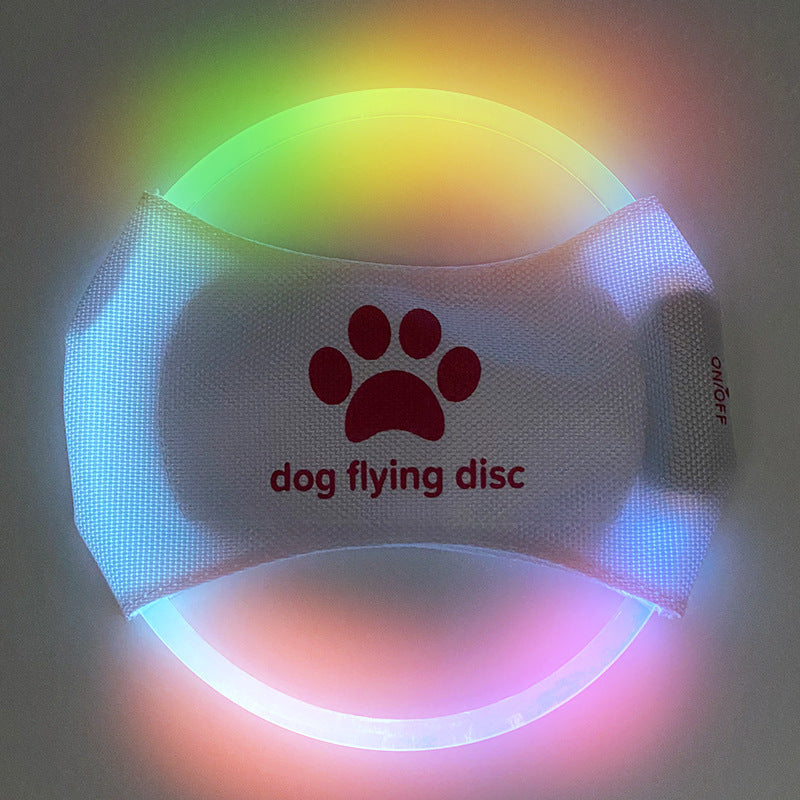 USB Rechargeable LED Dog Frisbee - Durable Glow-in-the-Dark Flying Disc for Night Play TMS