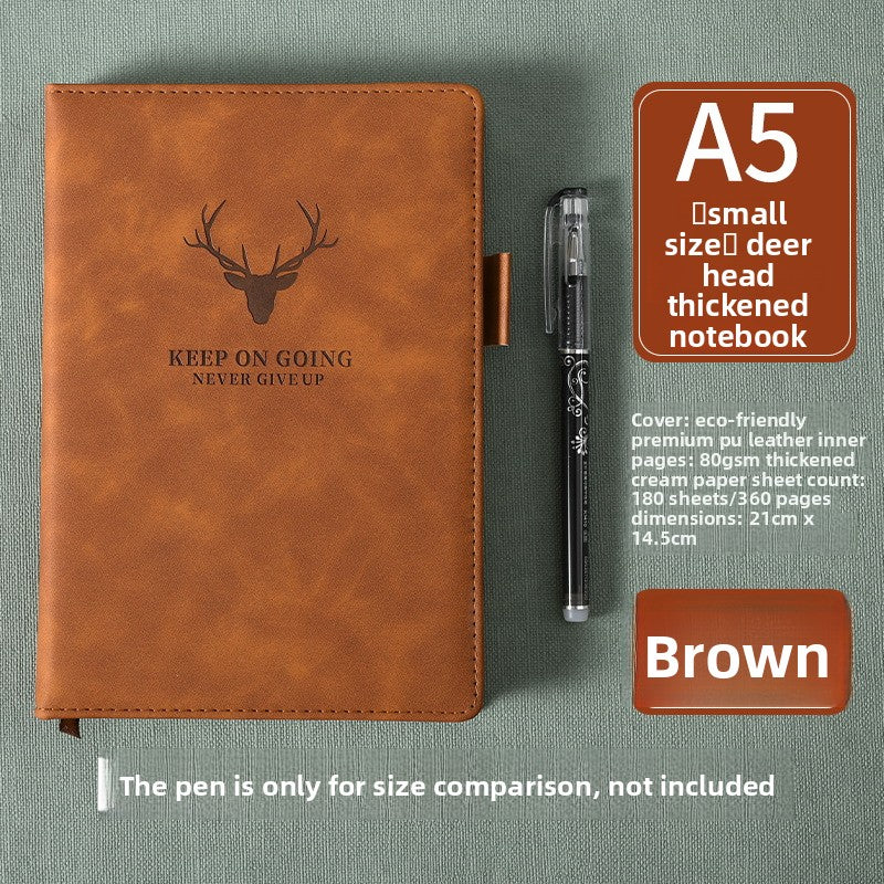 Premium Leather Soft Cover Notebook - Deer Embossed A5/B5 Journal with Thick Paper TMS