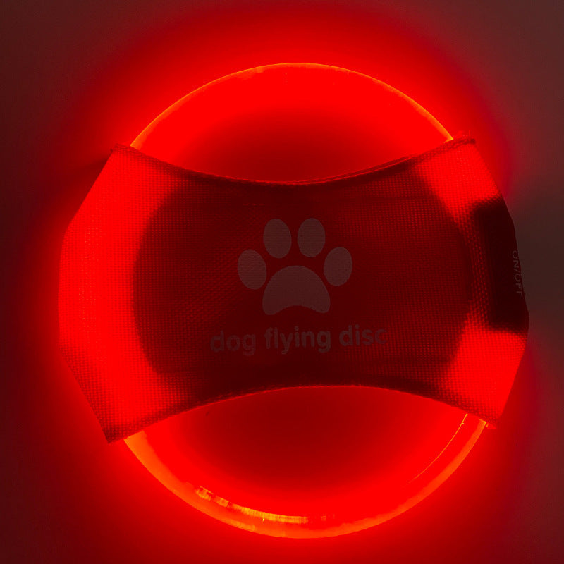 USB Rechargeable LED Dog Frisbee - Durable Glow-in-the-Dark Flying Disc for Night Play TMS