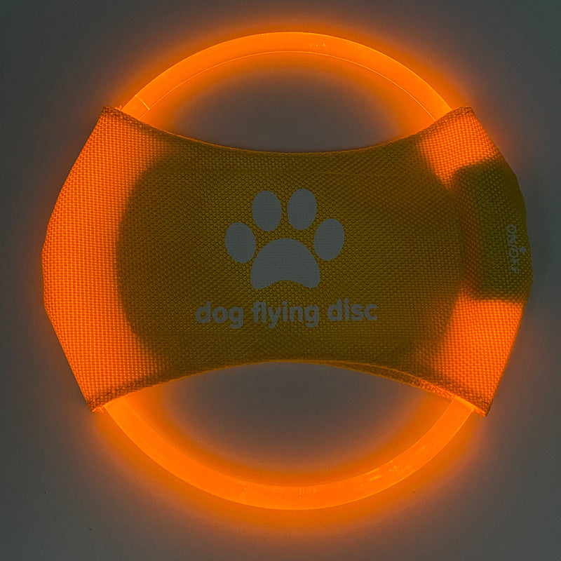 USB Rechargeable LED Dog Frisbee - Durable Glow-in-the-Dark Flying Disc for Night Play TMS