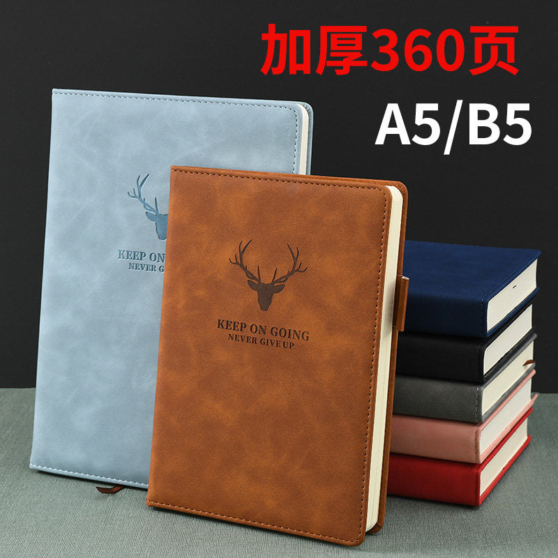 Premium Leather Soft Cover Notebook - Deer Embossed A5/B5 Journal with Thick Paper TMS