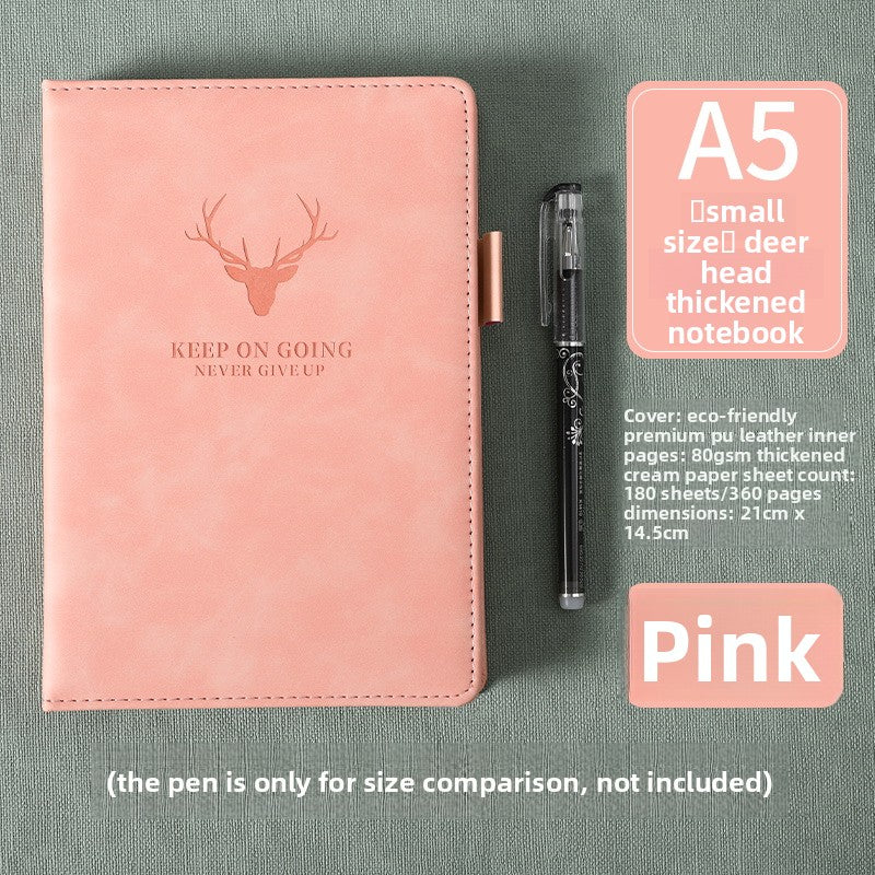 Premium Leather Soft Cover Notebook - Deer Embossed A5/B5 Journal with Thick Paper TMS