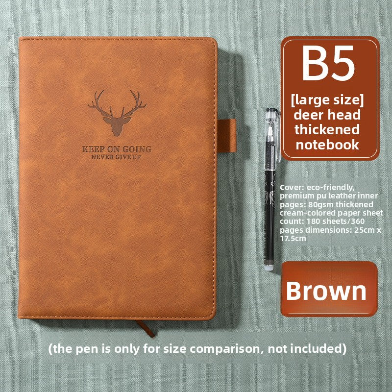 Premium Leather Soft Cover Notebook - Deer Embossed A5/B5 Journal with Thick Paper TMS