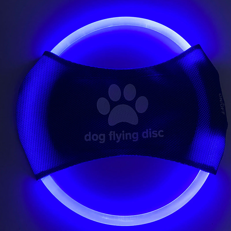 USB Rechargeable LED Dog Frisbee - Durable Glow-in-the-Dark Flying Disc for Night Play TMS