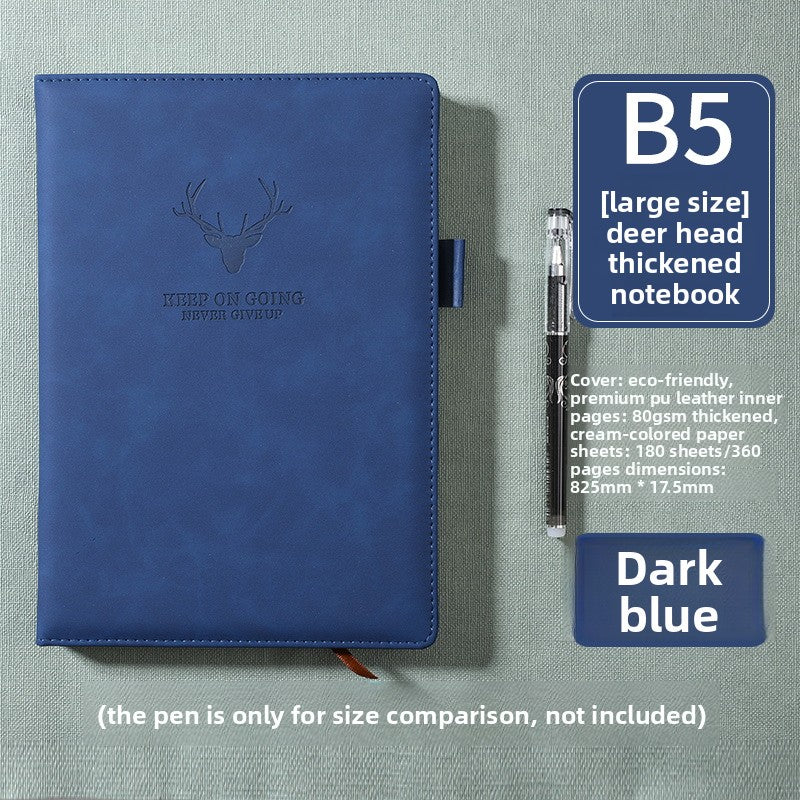 Premium Leather Soft Cover Notebook - Deer Embossed A5/B5 Journal with Thick Paper TMS