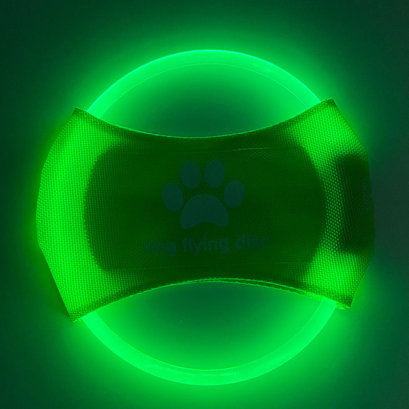 USB Rechargeable LED Dog Frisbee - Durable Glow-in-the-Dark Flying Disc for Night Play TMS