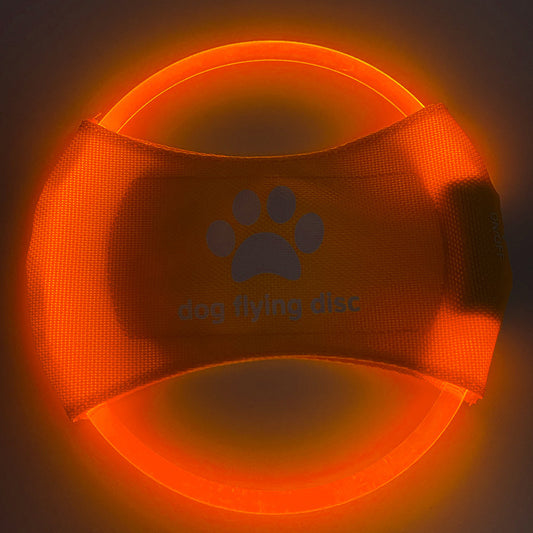 USB Rechargeable LED Dog Frisbee - Durable Glow-in-the-Dark Flying Disc for Night Play TMS