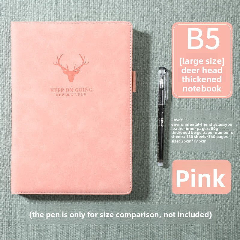 Premium Leather Soft Cover Notebook - Deer Embossed A5/B5 Journal with Thick Paper TMS