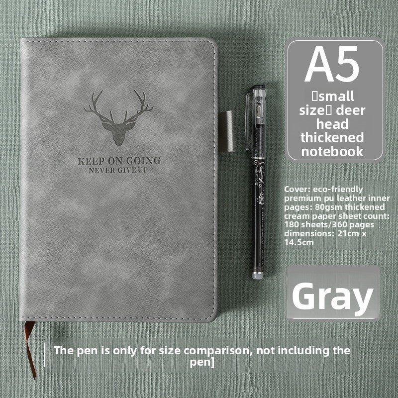 Premium Leather Soft Cover Notebook - Deer Embossed A5/B5 Journal with Thick Paper TMS